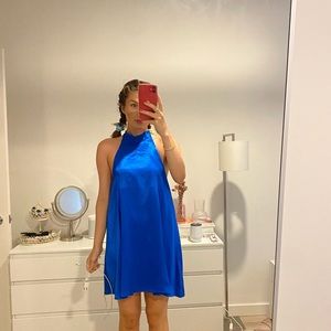 BLUE HALTERNECK ZARA DRESS